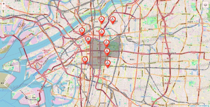 大阪府のかたぎり塾の店舗地図