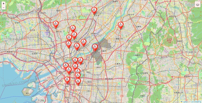 大阪府のかたぎり塾の店舗地図