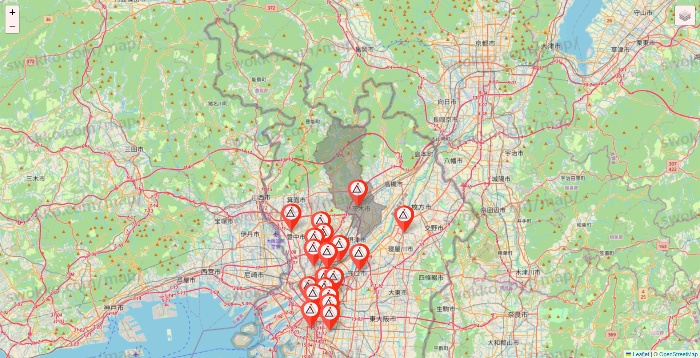 大阪府のかたぎり塾の店舗地図