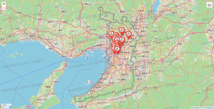 大阪府のかたぎり塾の店舗地図