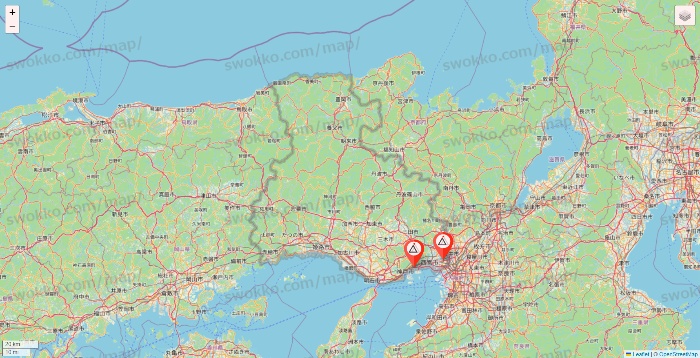 兵庫県のかたぎり塾の店舗地図
