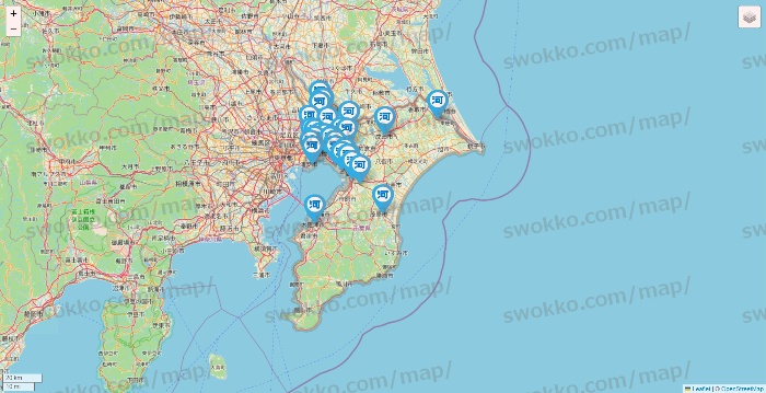 千葉県の河合塾の店舗地図