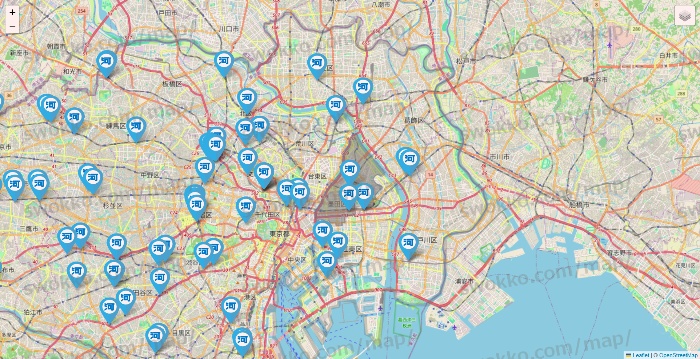 東京都の河合塾の校舎地図