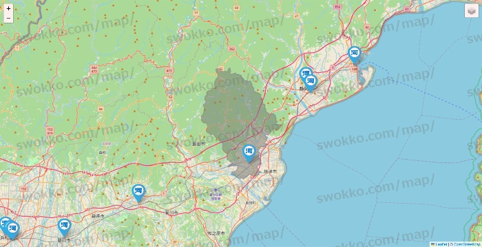 静岡県の河合塾の校舎地図