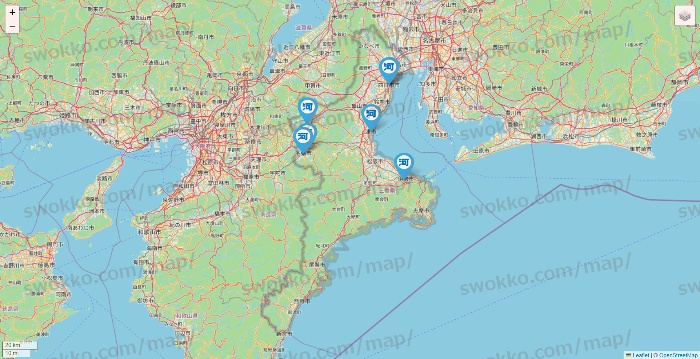三重県の河合塾の店舗地図