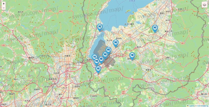滋賀県の河合塾の校舎地図