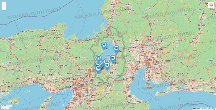 滋賀県の河合塾の店舗地図