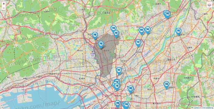 大阪府の河合塾の校舎地図