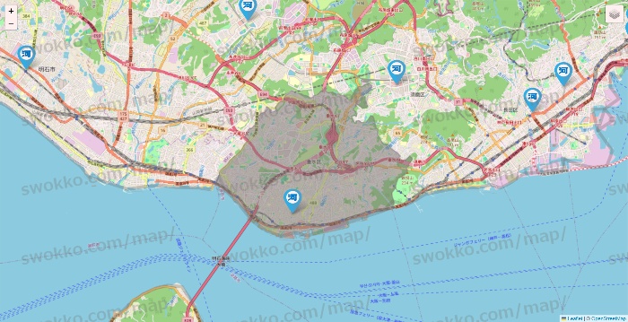 兵庫県の河合塾の校舎地図