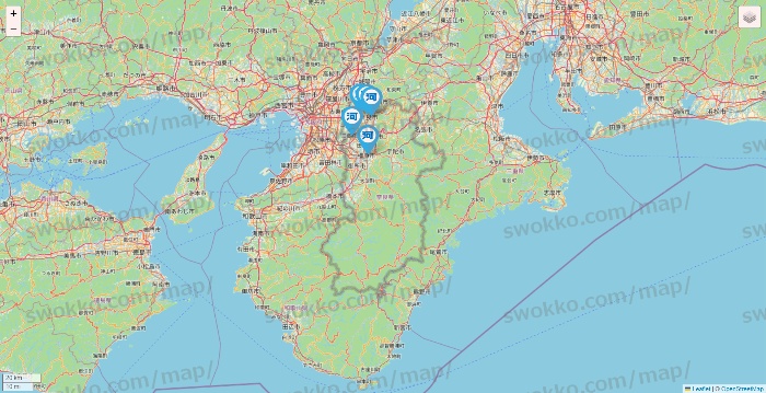 奈良県の河合塾の校舎地図