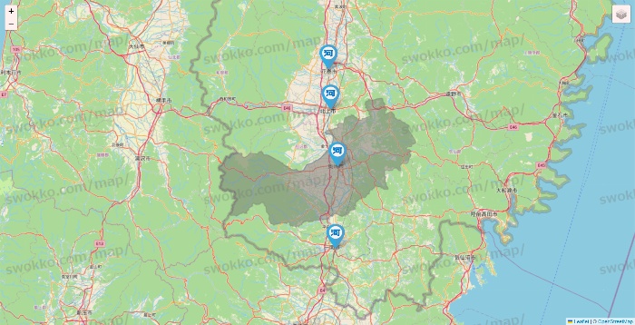 岩手県の河合塾の校舎地図