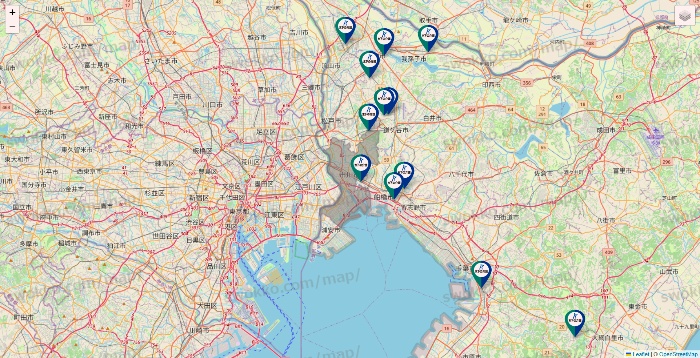千葉県の木下の介護の施設地図