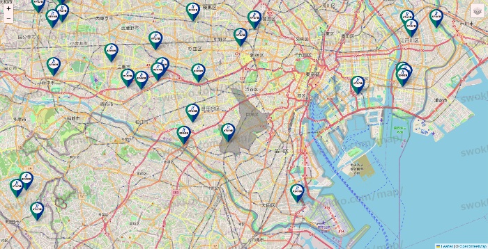 東京都の木下の介護の施設地図