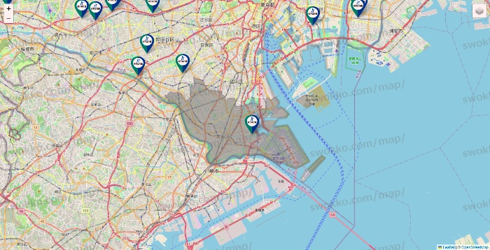 東京都の木下の介護の施設地図