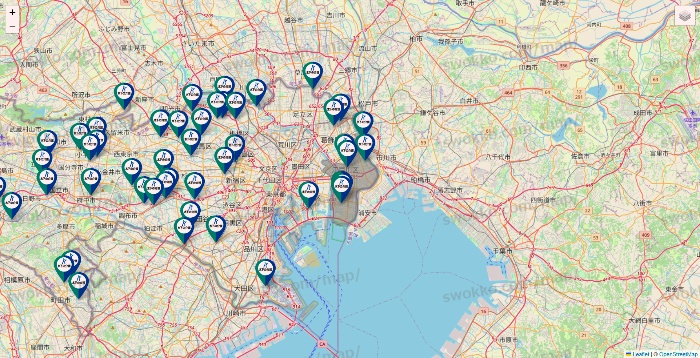 東京都の木下の介護の施設地図