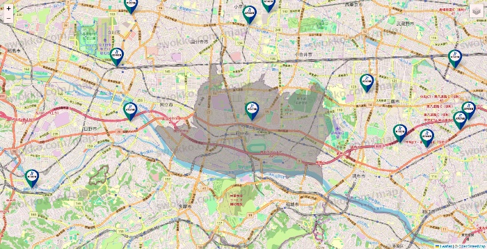 東京都の木下の介護の施設地図