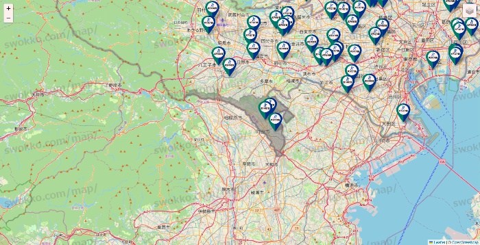 東京都の木下の介護の施設地図