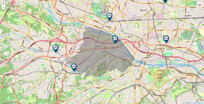 東京都の木下の介護の施設地図