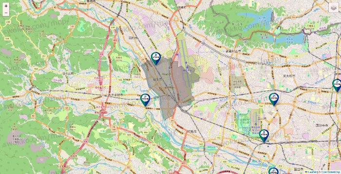 東京都の木下の介護の施設地図
