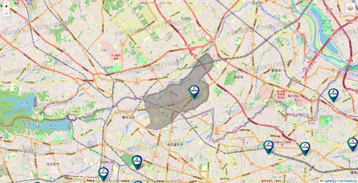 東京都の木下の介護の施設地図