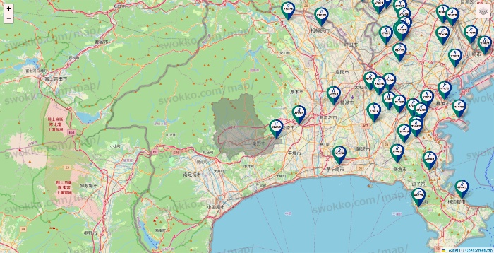 神奈川県の木下の介護の施設地図