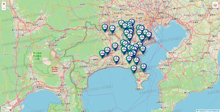 神奈川県の木下の介護の店舗地図