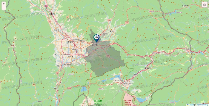 山梨県の木下の介護の施設地図