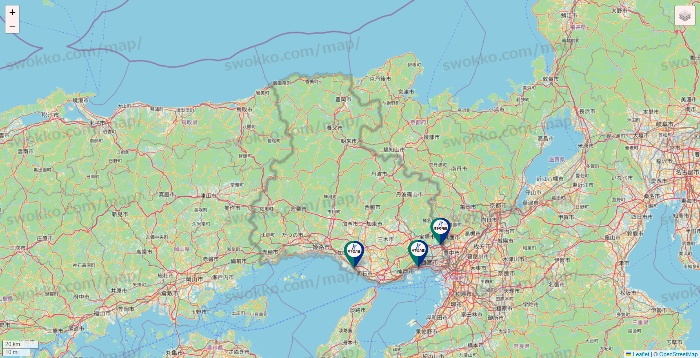 兵庫県の木下の介護の店舗地図