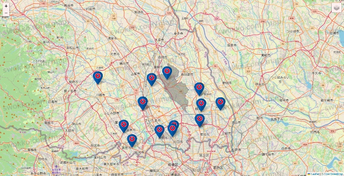 埼玉県のコーナンの店舗地図