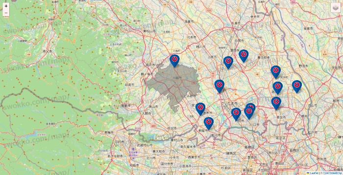 埼玉県のコーナンの店舗地図