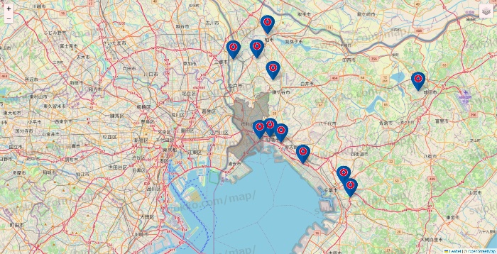 千葉県のコーナンの店舗地図