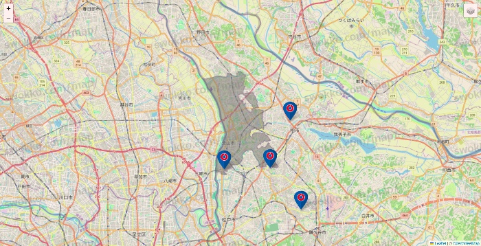 千葉県のコーナンの店舗地図