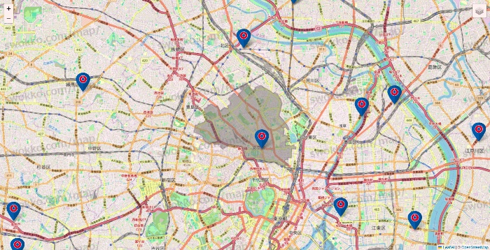 東京都のコーナンの店舗地図