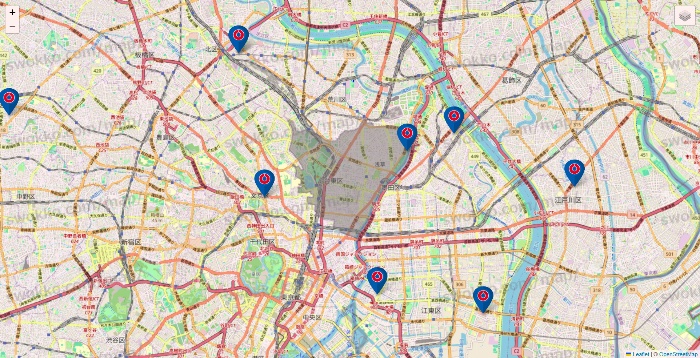 東京都のコーナンの店舗地図