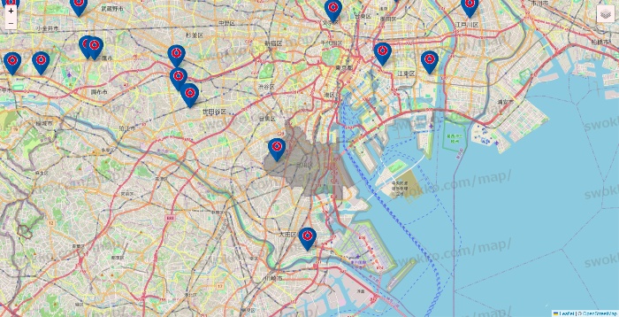 東京都のコーナンの店舗地図