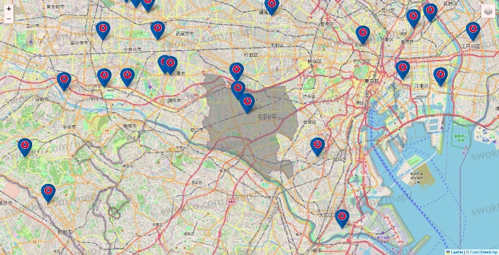 東京都のコーナンの店舗地図