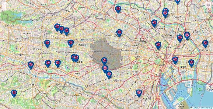 東京都のコーナンの店舗地図