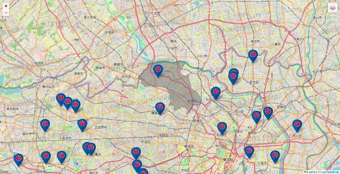 東京都のコーナンの店舗地図