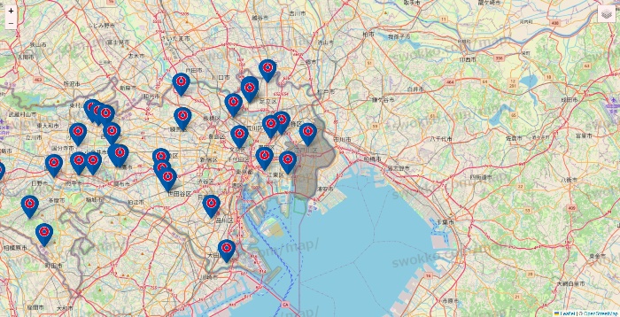 東京都のコーナンの店舗地図