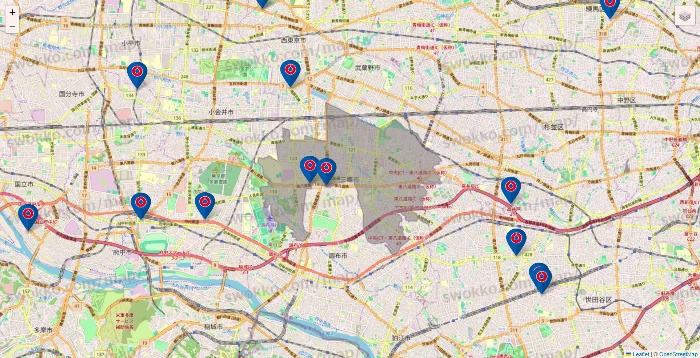 東京都のコーナンの店舗地図