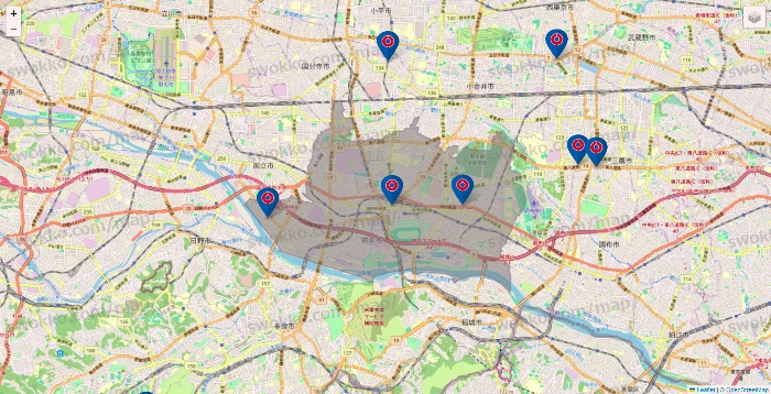 東京都のコーナンの店舗地図