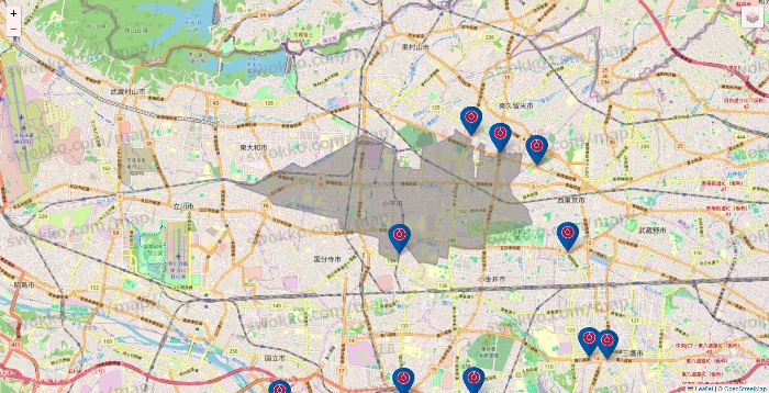 東京都のコーナンの店舗地図