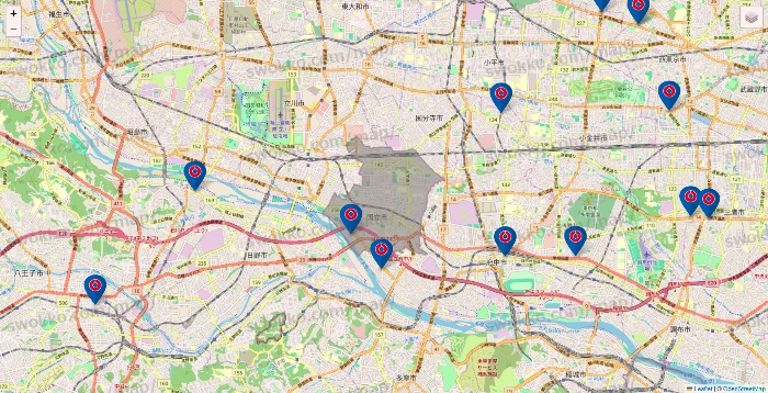東京都のコーナンの店舗地図