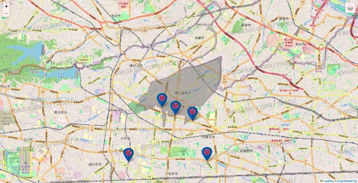 東京都のコーナンの店舗地図