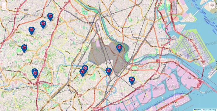 神奈川県のコーナンの店舗地図