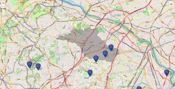 神奈川県のコーナンの店舗地図