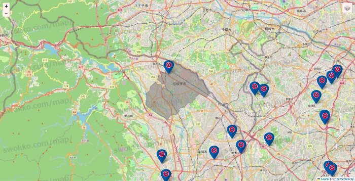 神奈川県のコーナンの店舗地図