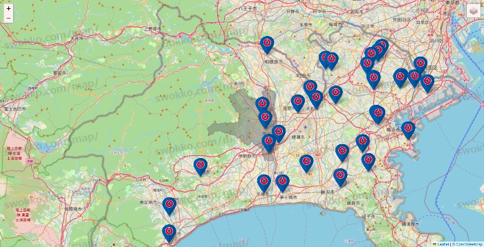 神奈川県のコーナンの店舗地図