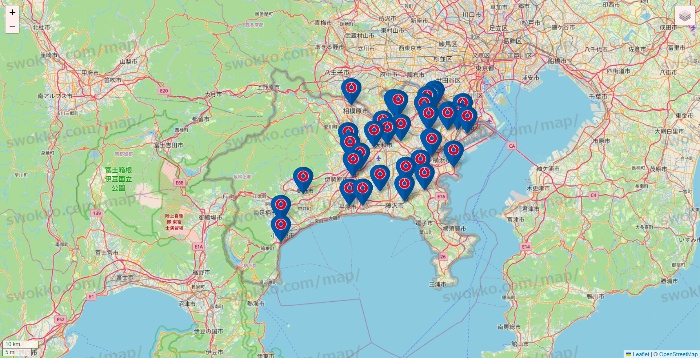 神奈川県のコーナンの店舗地図