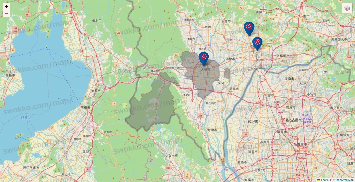 岐阜県のコーナンの店舗地図